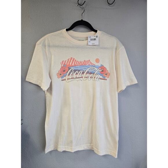 American Eagle Outfitters Other - American Eagle Coca-Cola Tropical Graphic Tee Cream NWT Extra Small Beach Summer